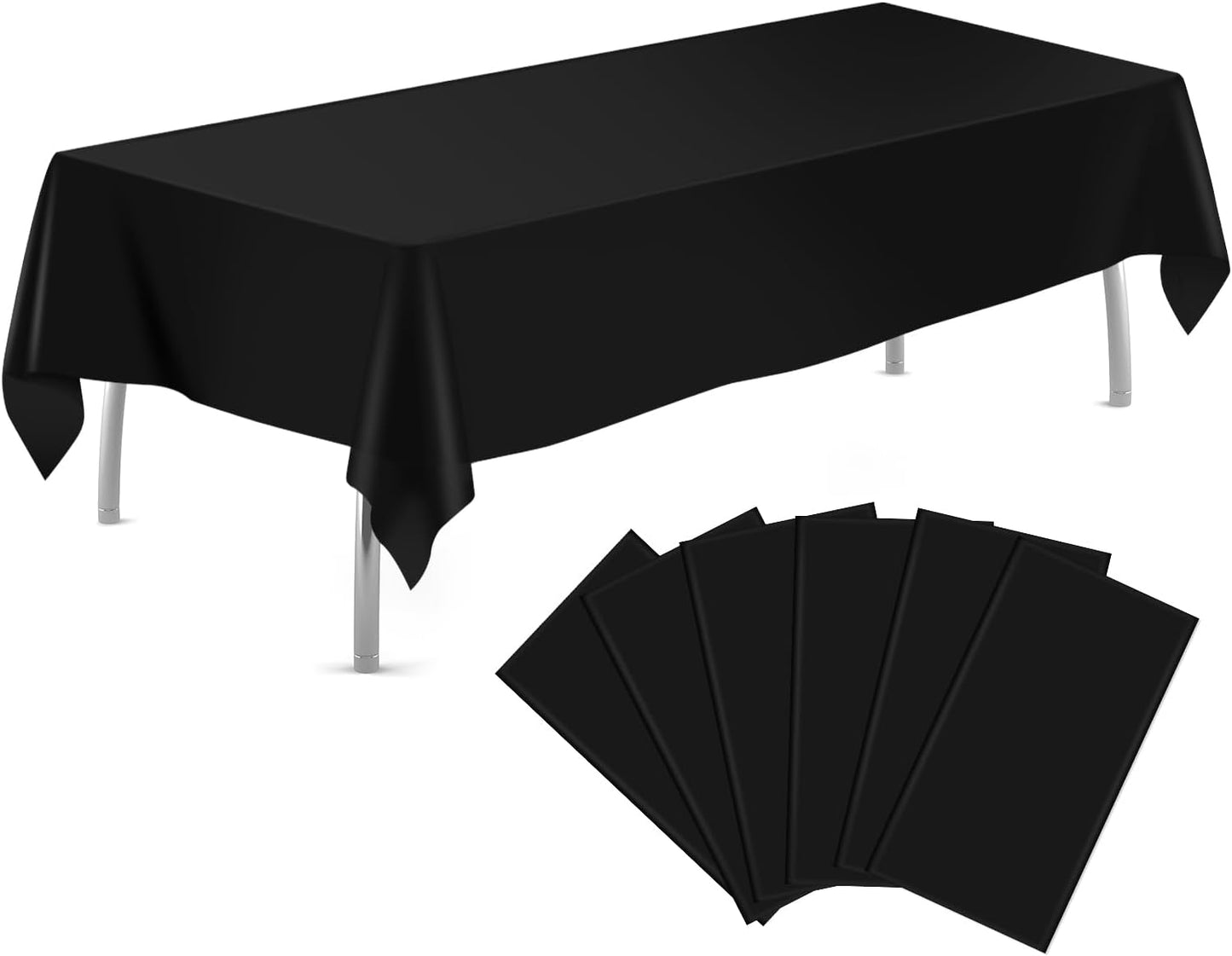 tujol Royal Blue 6 Pack Plastic Table Cloth 54" x 108", Disposable Tablecloths Rectangle Table Cover, Plastic Tablecloths for Parties