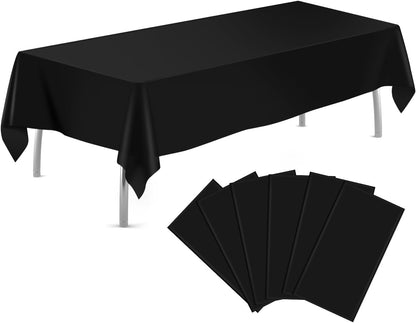 tujol Royal Blue 6 Pack Plastic Table Cloth 54" x 108", Disposable Tablecloths Rectangle Table Cover, Plastic Tablecloths for Parties