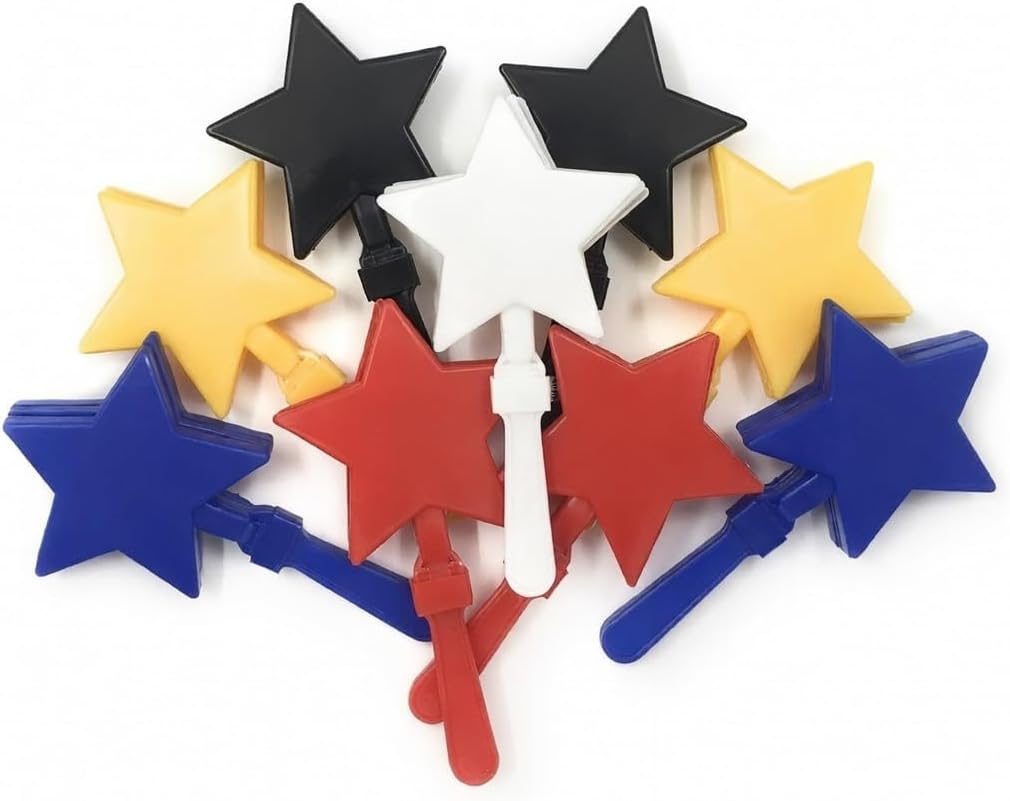 Funiverse 20 Bulk Star Hand Clapper/Team Spirit Noise Maker Assortment - Perfect New Years Party Favor (Gold)