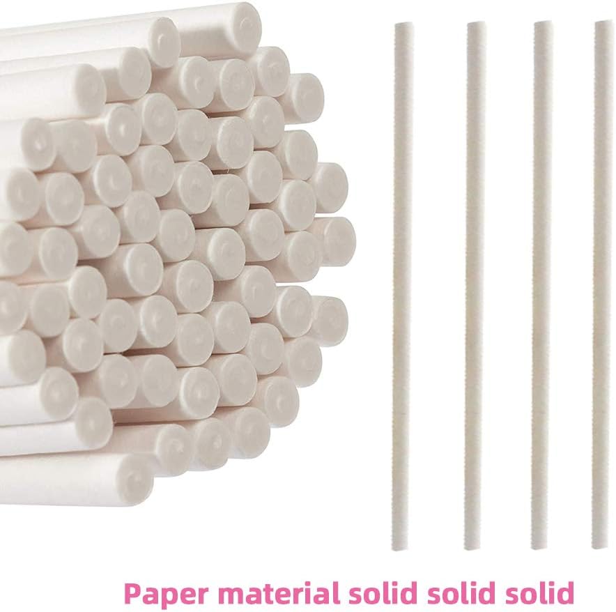 Lollipop Sticks, 200PCS White Paper Lollipop Sticks 6 Inch Lollipop Treat Sticks Sucker Stick for Chocolate,Cake Topper,Rainbow Candy, Cake Pops(3.5mm)