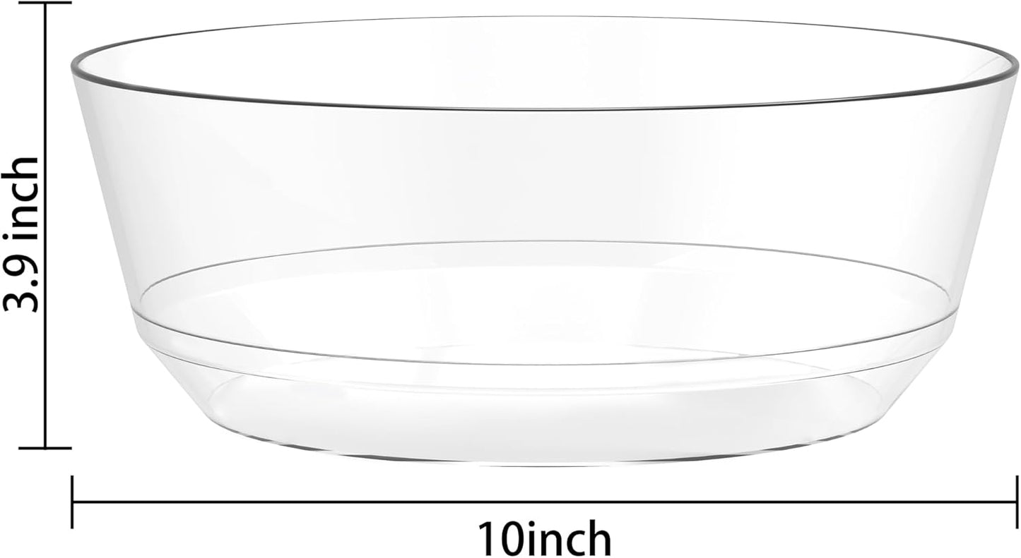 Hioasis 8 Pack Plastic Serving Bowls 128oz Gold Glitter Plastic Bowls Heavy Duty Disposable Serving Bowls for Party Snack & Salad & Candy & Bar Buffet