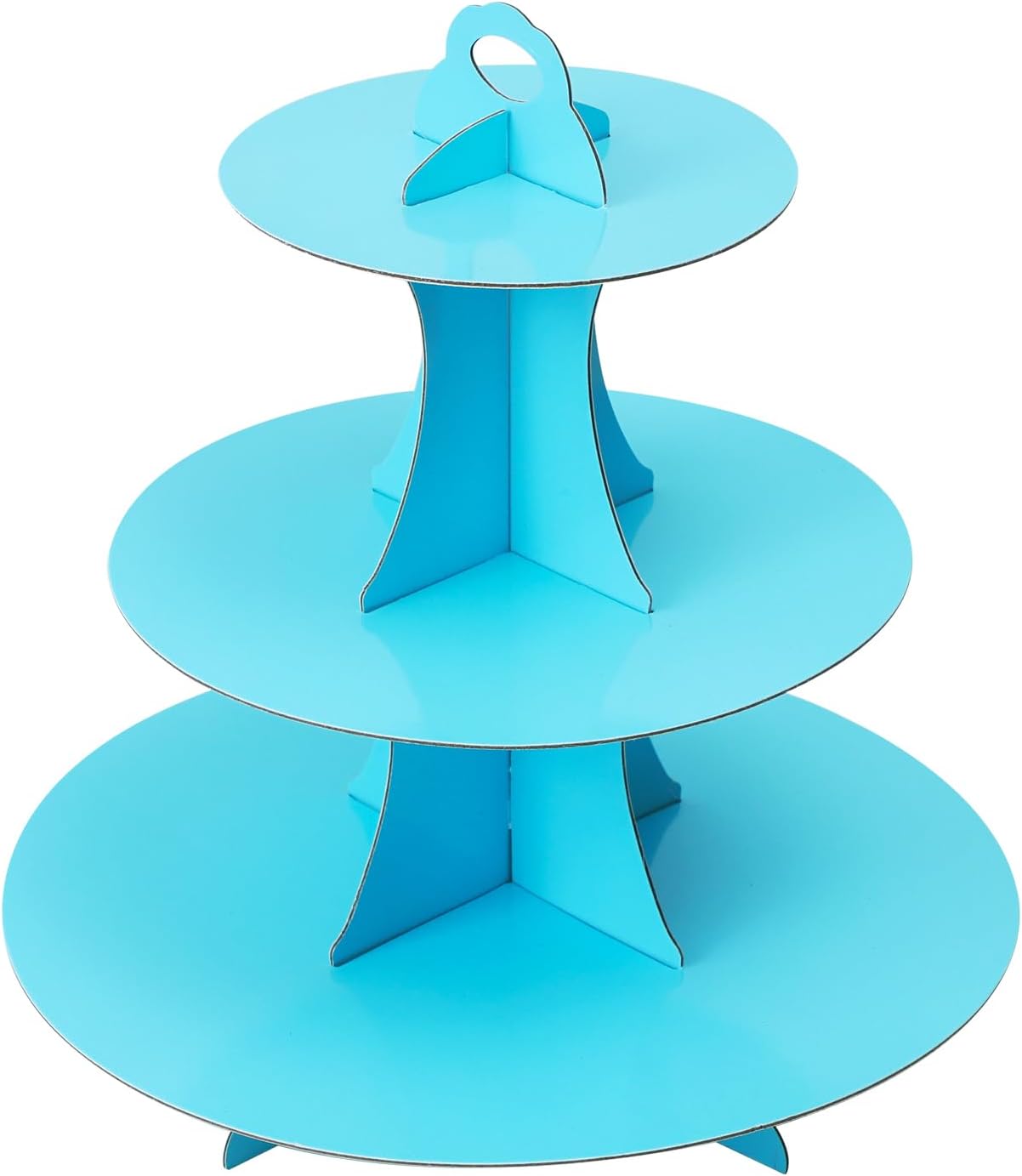 Soleebee 3-Tier Round Cupcake Stand, Cardboard Cupcake Tower, Dessert Cup Cake Stand Tower for Birthday Wedding Party Decoration, Cupcake Tier Stand 1 Set (Hot Pink)