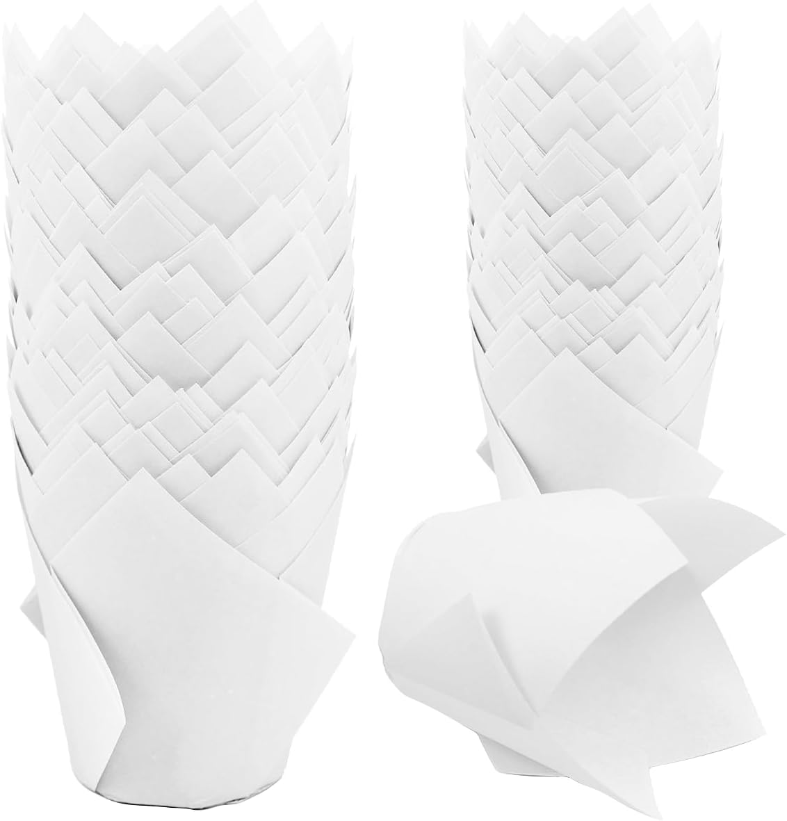 150 Pieces Tulip Cupcake Muffin Liners Paper Baking Cups Greaseproof Cupcake Wrappers for Birthday Wedding Party Baby Showers Catering Restaurants(Pink)
