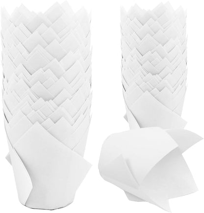 150 Pieces Tulip Cupcake Muffin Liners Paper Baking Cups Greaseproof Cupcake Wrappers for Birthday Wedding Party Baby Showers Catering Restaurants(Pink)