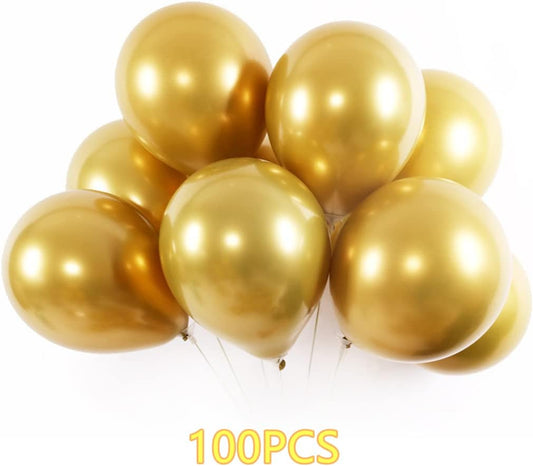 Colorful Party Balloons 100pcs 12inch Chrome Metallic Helium Balloons for Birthday Party Decoration and Arch Decoration Wedding Birthday Baby Shower Christmas Party