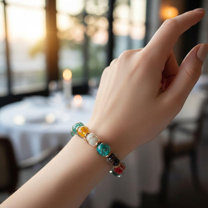 Handmade Glow-in-the-Dark Beaded Bracelet, Luminous Wrist Accessory, Fashion Bracelet for Women, Ideal Gift for Night Events, Parties & Birthdays