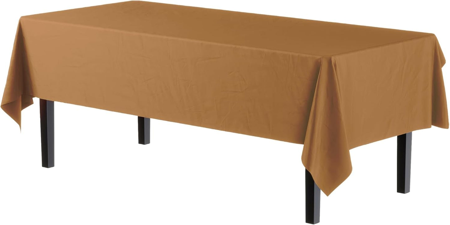 12-Pack Premium Plastic Tablecloth 54in. x 108in. Rectangle Table Cover - Dark Blue - Colors B