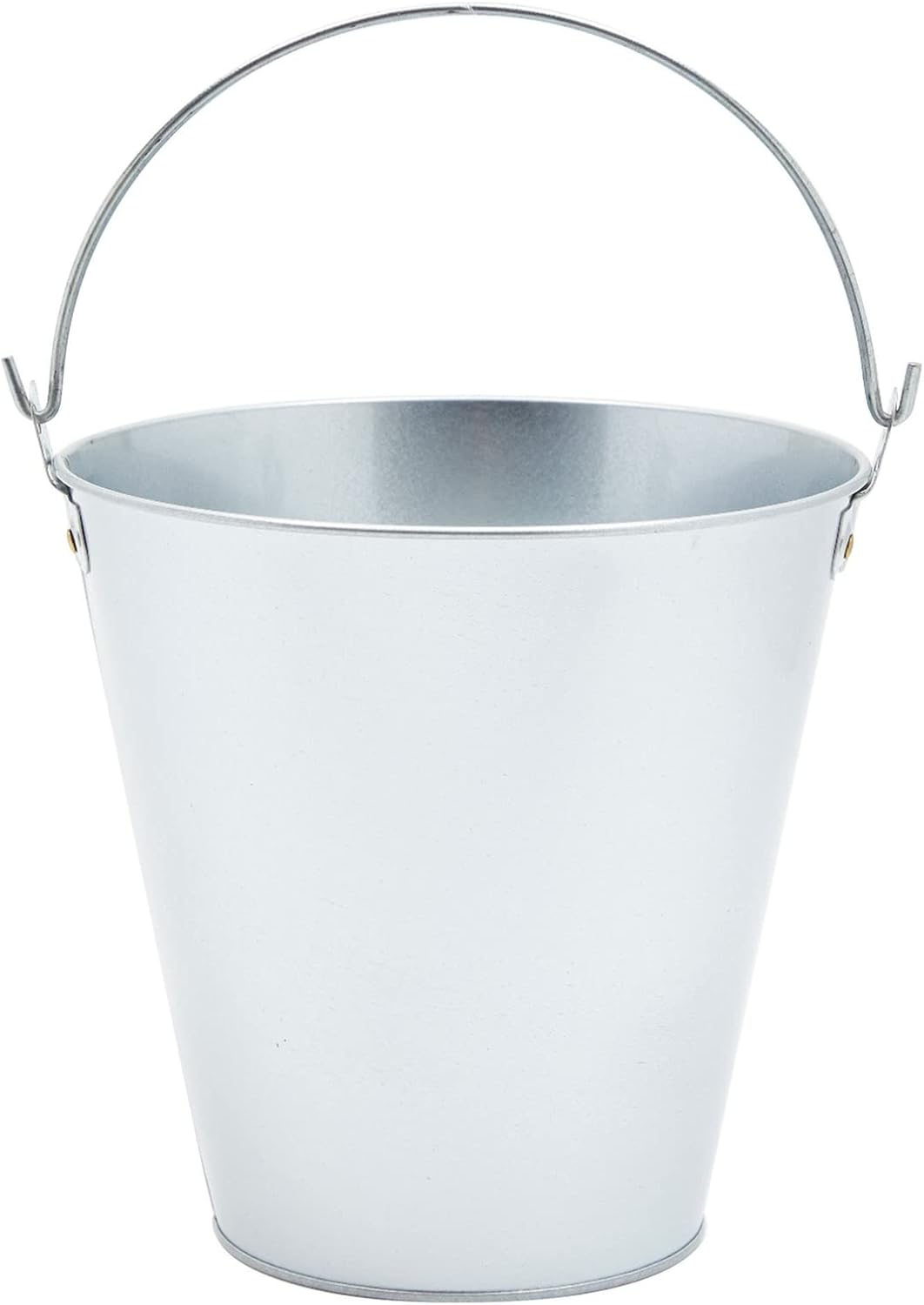 Juvale Metal Bucket - 6-Pack, 100 oz, 7 in Dia x 7.2 in H, Silver - Galvanized Buckets with Handles for Ice Tub & Beverage Tub
