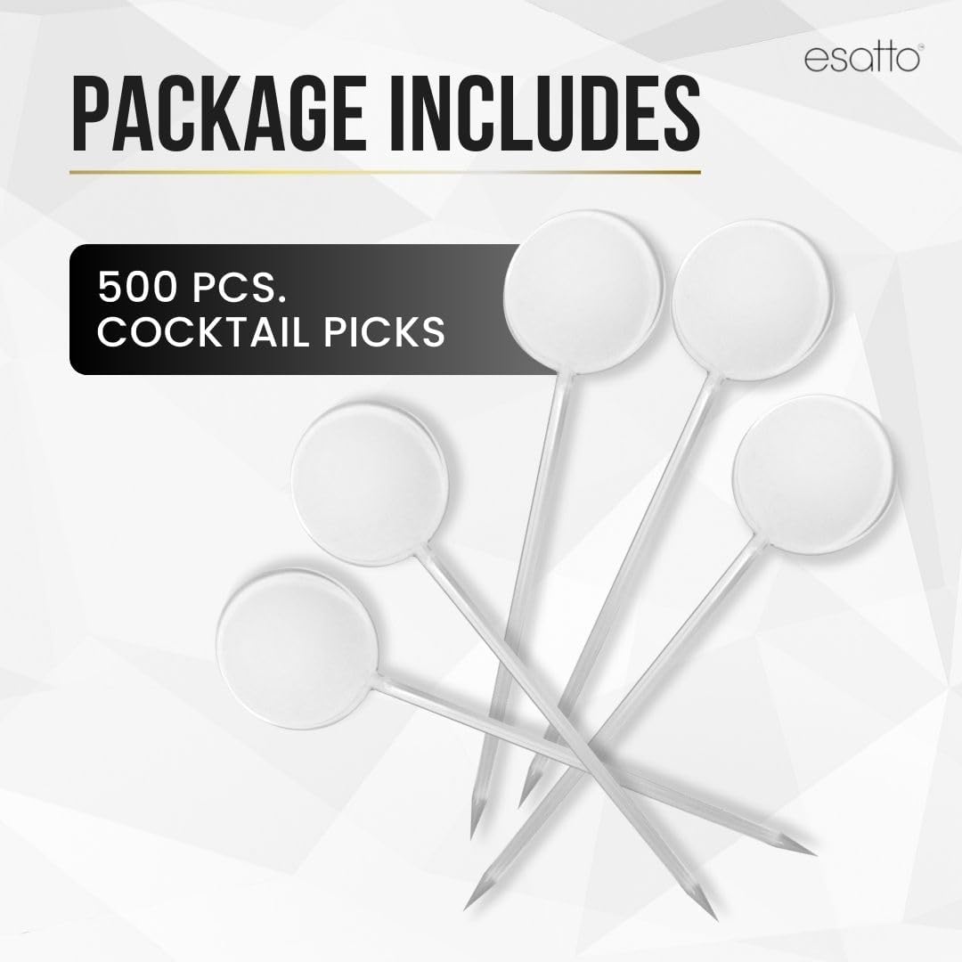1000 Pcs Cocktail Picks Prism 7.62cm (3") - Sleek, Stylish Garnish for Cocktails, Perfect Plastic Toothpicks for Appetizers & Drinks, Versatile Fancy Skewers Food Pick for Charcuterie Parties