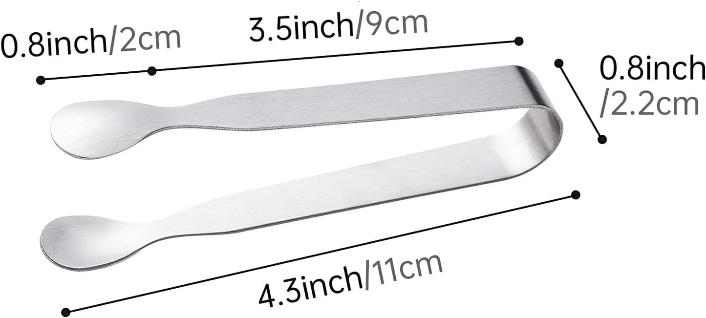 Ice Tongs Sugar Cubes Tongs - 12 Pack Stainless Steel Small Serving Tongs for Appetizers Coffee Tea Party