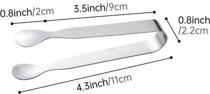 Ice Tongs Sugar Cubes Tongs - 12 Pack Stainless Steel Small Serving Tongs for Appetizers Coffee Tea Party