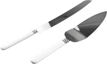 Homeford Cake Knife and Server Set (White)