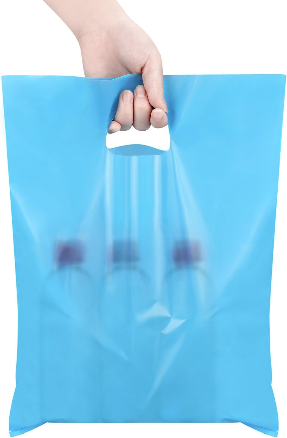 Umikk 100 Pcs Small Plastic Gift Bags, 6"x8" Party Bags for Kids Birthday, Small Plastic Bags with Handles, Party Favor Bags for Easter, Christmas, Valentine's, Craft Show, Wedding, 10 Color
