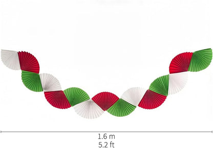 Paper Fan Garland - Paper Fan Garland Party Decorations - Perfect for Birthday Parties, Holiday Decorations, Family Gatherings, Weddings and More (Red)