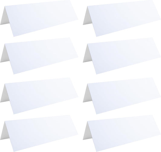 30 Pack Printable Name Tent Cards,3.5"x 11" Blank Folding Paper for Place Cards & Table Cards(White)