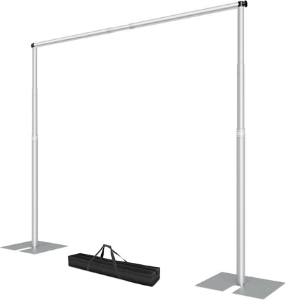 EMART Heavy Duty Backdrop Stand for Parties, 10x10 ft Pipe and Drape Adjustable Back Drop Stand Kit with Flat Base, Sturdy Photo Background Frame Diy Pole for Flower Wall Wedding Curtain