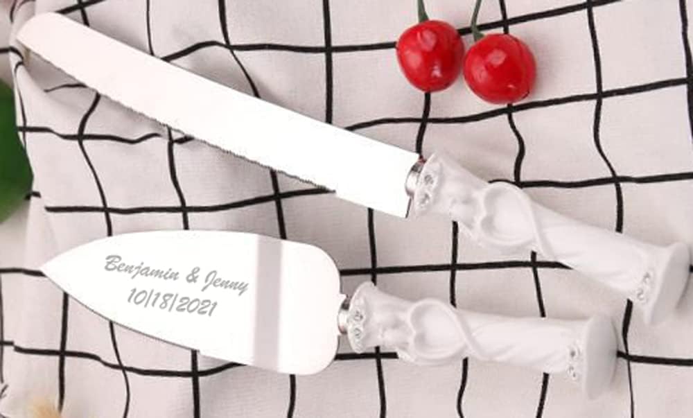 GIFTS INFINITY Personalized Wedding Cake Knife and Server Set with Engraving – Cake Cutting Utensil Set, Keepsake Gift for Wedding, Anniversary, Reception, Birthday & Other Occasions (CH-101WB)