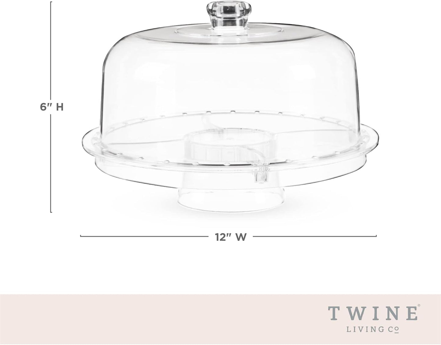 Twine Melamine Cake Stand, Cupcake Display Home Decor Food and Dessert Serving Accessory, 11.5 x 8 Inches, White, Set of 1