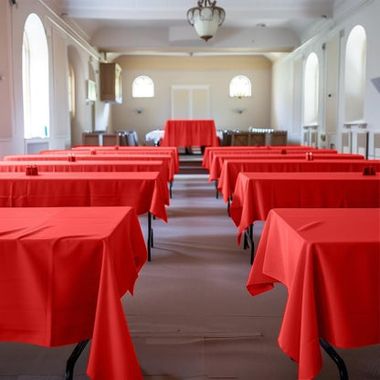 Niuara White Plastic Table Cloth - 4 Pack 54" × 108" Rectangle Disposable Tablecloths for 6FT Tables, Table Cover for Party, Holiday & Gathering Use