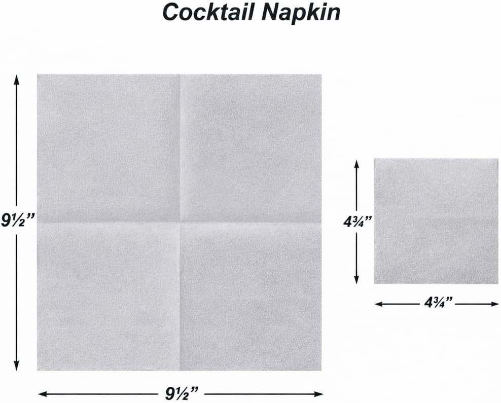 AH AMERICAN HOMESTEAD Cocktail Napkins-Disposable Beverage/Bar Napkins-White Linen-Like Square Napkins-Eco-Friendly & Compostable-Everyday Use, Party or Wedding 4.75inch x 4.75inch (100 Count, White)