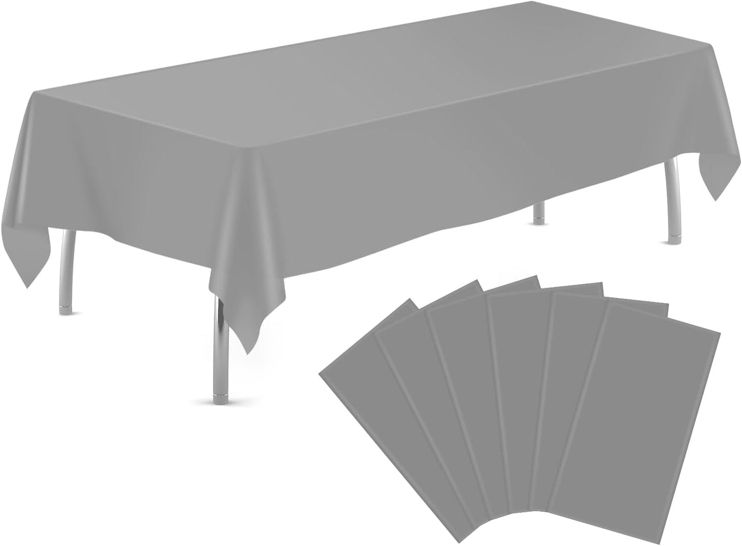 tujol Royal Blue 6 Pack Plastic Table Cloth 54" x 108", Disposable Tablecloths Rectangle Table Cover, Plastic Tablecloths for Parties
