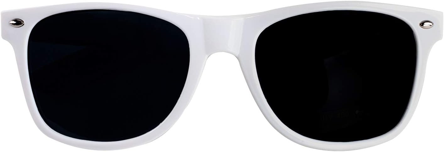 Super Z Outlet Plastic Vintage Retro Style Sunglasses Classic Shades Eyewear Party Favors (24, White)