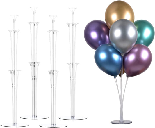 LANGXUN 28" Height Table Balloon Stand Kit for Birthday Party Wedding Decorations, Balloons Arch Kit for Graduation Party and Christmas Balloon Decorations (8 Pack)