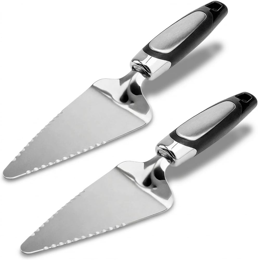 2PCS Flatware Pie Server Stainless Steel Cake Cutter, Pizza/Tart/Dessert Slicer.