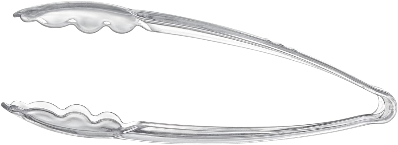[Black Tongs 7.5'' Inches] Plasticpro 7.5'' Serving Tongs Heavy Duty Reusable Kitchen and BBQ Black Serving Tong for party's, Caterings, Events, Buffet, Weddings, And every Day use Pack of 12