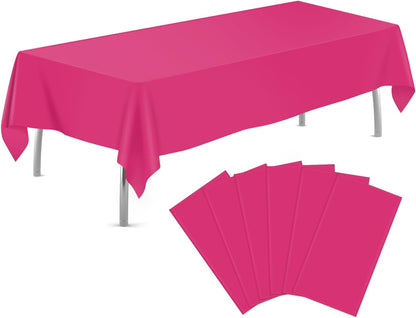 tujol Royal Blue 6 Pack Plastic Table Cloth 54" x 108", Disposable Tablecloths Rectangle Table Cover, Plastic Tablecloths for Parties