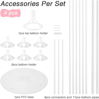 6 Sets Balloon Sticks with Base for Table Balloon Stand Kit Balloon Stands with Base for Floor Balloon Arch Stand with Base Balloon Stands for Table Baby Shower Birthday Wedding Party Decorations