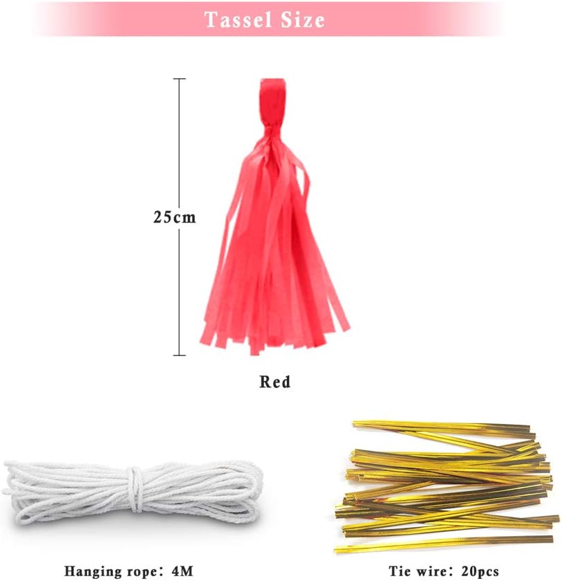 9.8in Blue Tissue Paper Tassel DIY Hanging paper decorations Party Garland Decor for Party Decorations Wedding,Festival,Baby Shower Decoration 20PCS25cm
