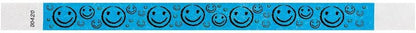 500 WristCo Yellow Smiley Face Tyvek Wristbands for Events - ¾” x 10” - Waterproof Recyclable Comfortable Tear Resistant Paper Bracelets Wrist Bands for Concerts Festivals Admission Party