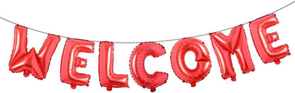 16 inch multicolor Welcome Balloon Banner Balloons Foil Letter Balloon Anniversary Celebration Party Decorations (L WELCOME GOLD)