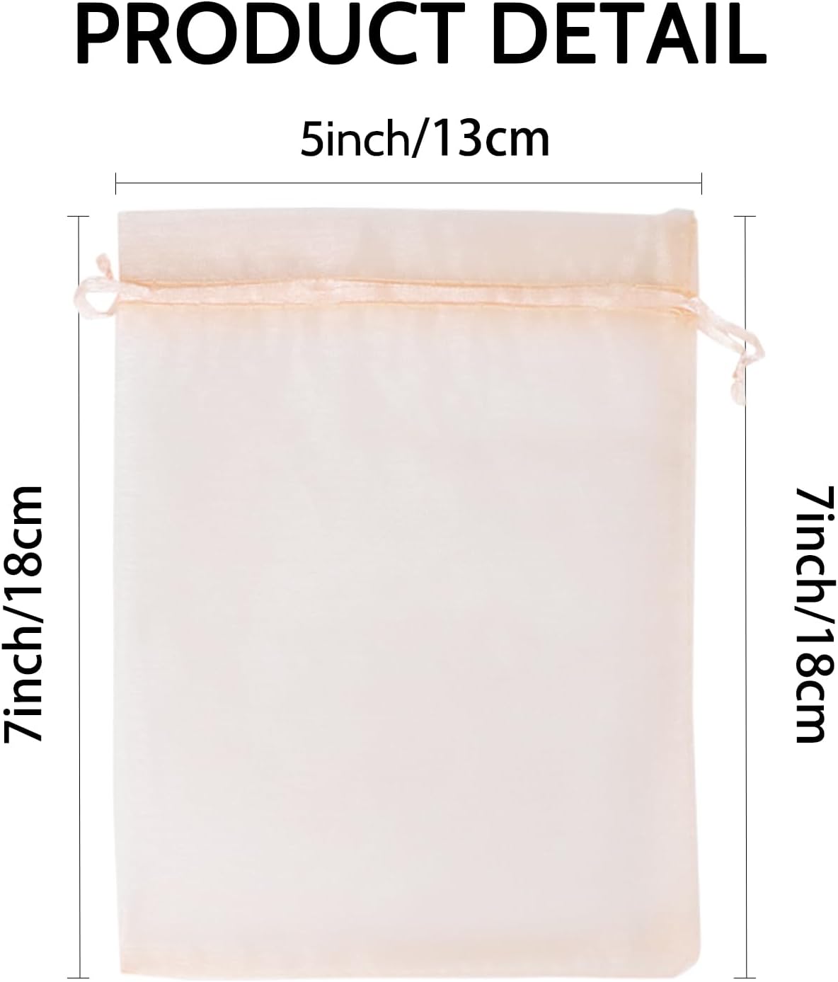 Wudygirl 100pcs 5X7 Inches White Organza Bags Christmas Drawstring Pouches Party Wedding Favor Bags Goodie bags(White 5x7)