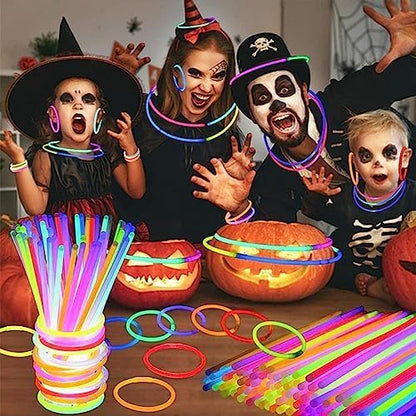 300 PCS Glow Sticks Bulk Glow Bracelet and Necklaces with 150PCS Connectors 8" Glowsticks Light Up Neon Party Favors for July 4th Halloween Wedding Birthday Hawii Carnival(RedBlueWhite)