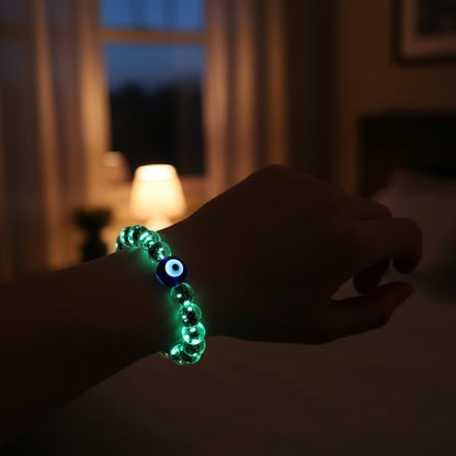 Handmade Glow-in-the-Dark Beaded Bracelet, Luminous Wrist Accessory, Fashion Bracelet for Women, Ideal Gift for Night Events, Parties & Birthdays