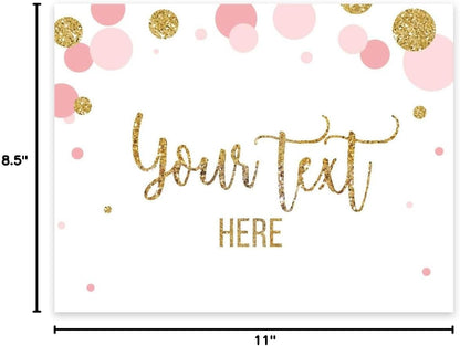 Andaz Press Blush Pink Gold Glitter Girl Baby Shower, Printable Table Tent Place Cards, 20-Pack, Seat Placement Cards Blank Place Cards For Table Settings Name Cards for Wedding, Graduation Food Cards - Colors A