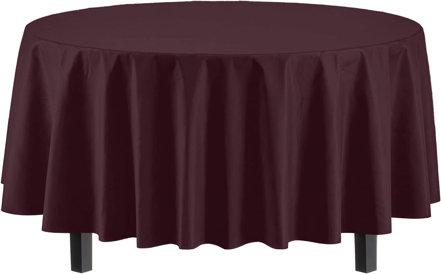 12-Pack Premium Plastic Tablecloth 54in. x 108in. Rectangle Table Cover - Dark Blue - Colors B