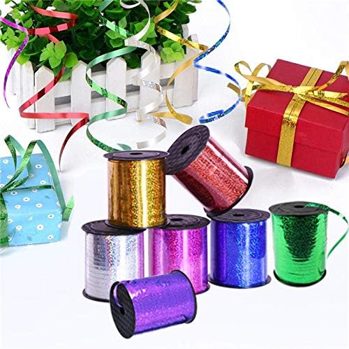 TONIFUL 500 Yards Curling Ribbon-Balloon Ribbon-Balloon String for Art&Craft Decor,Gift Wrapping,Ribbons and Bows for Christmas New Year Birthday Gifts (Silver)