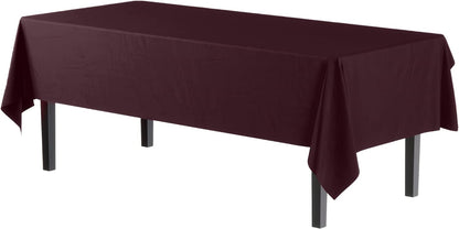 Exquisite Party Solids 6-Pack Premium Plastic Tablecloth 54in. x 108in. Rectangle Plastic Table Cover - Navy
