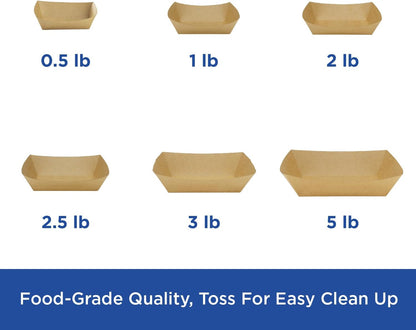 Karat Paper Food Trays Disposable [2 LB - 1,000 ct] Sturdy Food Boats, Leak Resistant | Ideal for Snacks, Nachos and Finger Foods
