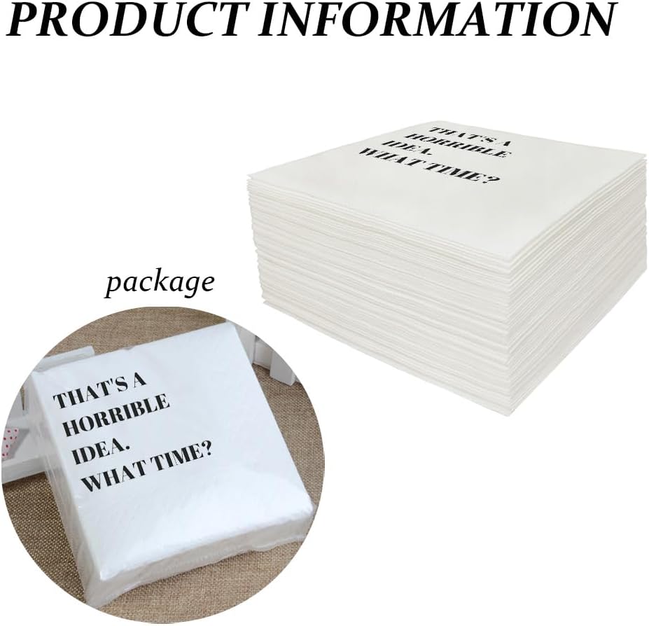 Funny Cocktail Napkins 100Pcs Funny Quotes Saying Disposable Paper Party Napkins 4.5 x 4.5 Two-ply (I Feel Sorry For People Who Don’t Know Us Napkins)