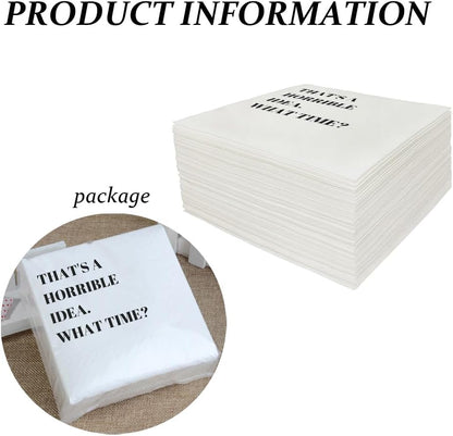Funny Cocktail Napkins 100Pcs Funny Quotes Saying Disposable Paper Party Napkins 4.5 x 4.5 Two-ply (I Feel Sorry For People Who Don’t Know Us Napkins)