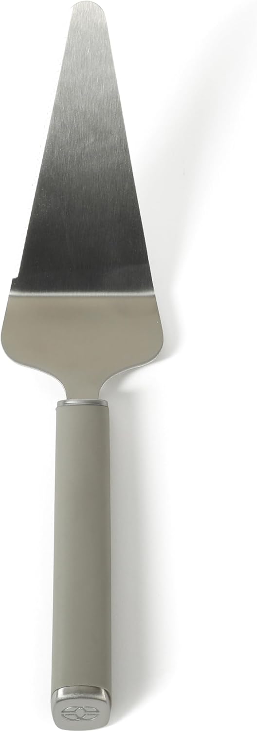 Calphalon Edge Stainless Steel Pie Server w/Thermoplastic Rubber Handle - Taupe