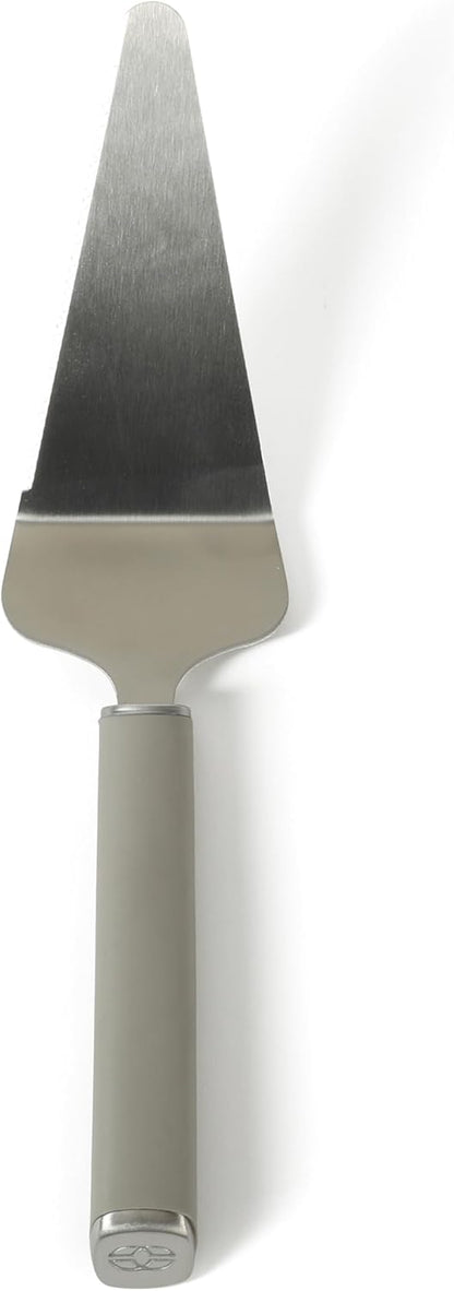 Calphalon Edge Stainless Steel Pie Server w/Thermoplastic Rubber Handle - Taupe
