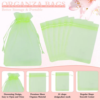 Organza Bags, Organza Bags 5 x 7 Inch, 50 Pcs White Sheer Party Favor Mesh Bag with Drawstring, Small Jewelry Gift Candy Bag for Wedding Christmas Birthday Halloween Graduation Party Favors Supplies