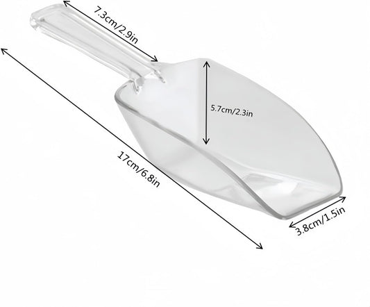 20 Pack of Set Plastic Buffet Serving Tongs Mini Serving Utensil Tongs Appetizers Tongs and Plastic Kitchen Scoops Clear Ice Scoop Buffet Scoop for Candy Dessert Buffet Ice