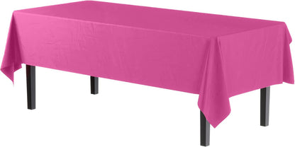 12-Pack Premium Plastic Tablecloth 54in. x 108in. Rectangle Table Cover - Dark Blue - Colors B