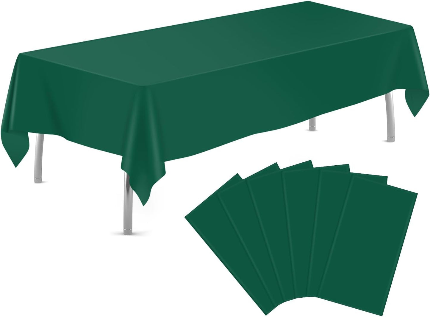 tujol Royal Blue 6 Pack Plastic Table Cloth 54" x 108", Disposable Tablecloths Rectangle Table Cover, Plastic Tablecloths for Parties